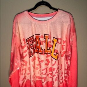 Orange Oversized Graphic Long Sleeve Sweatshirt​